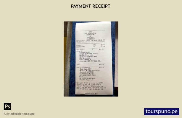 lista para imprimir plantilla de recibo de pago de USPS de EE. UU.
